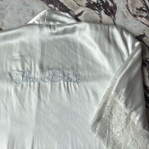 “The Bride” white satin cover up by inBloom